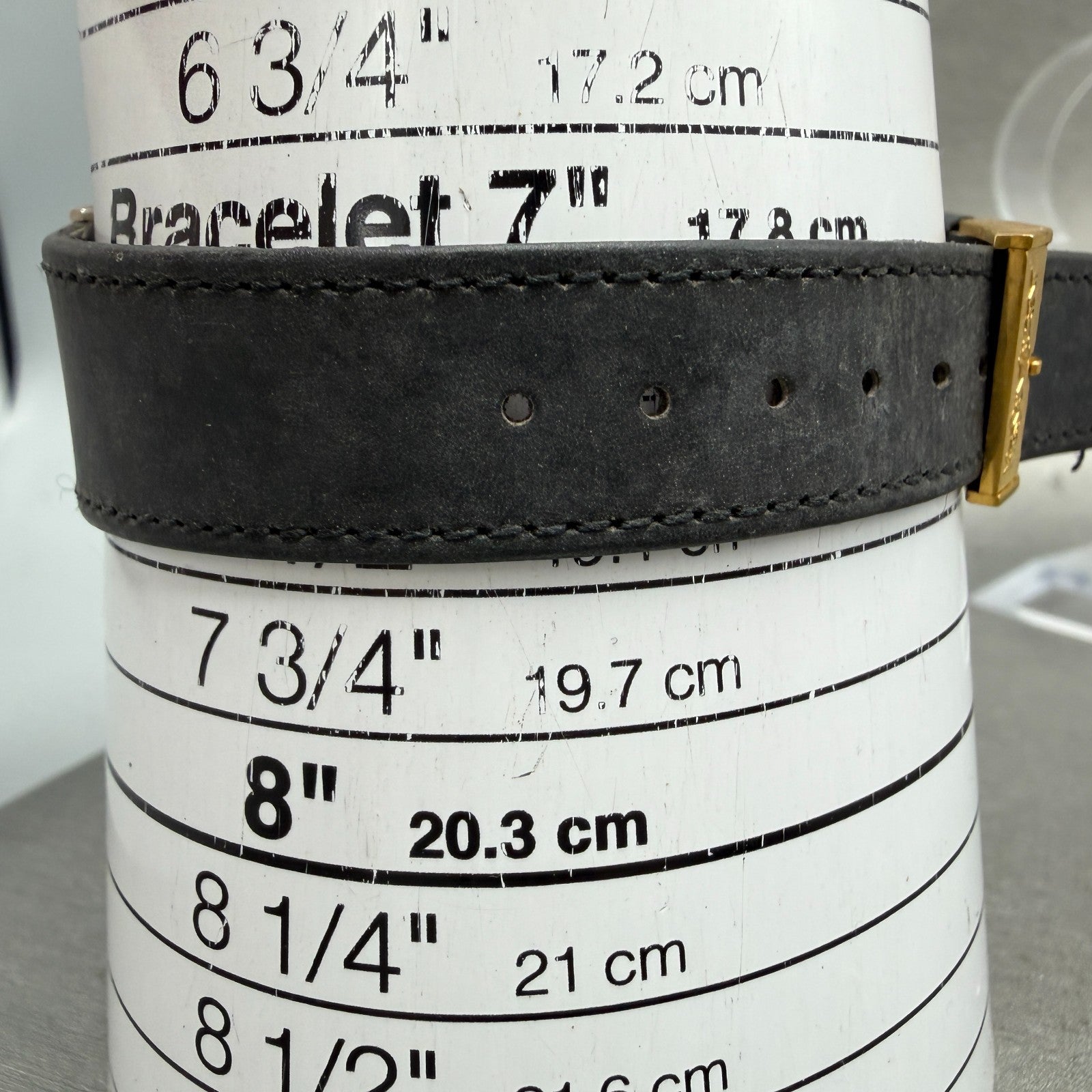Yves Saint Laurent Tank Watch Men 23mm Silver Dial Two Tone Rectangle New Batt10