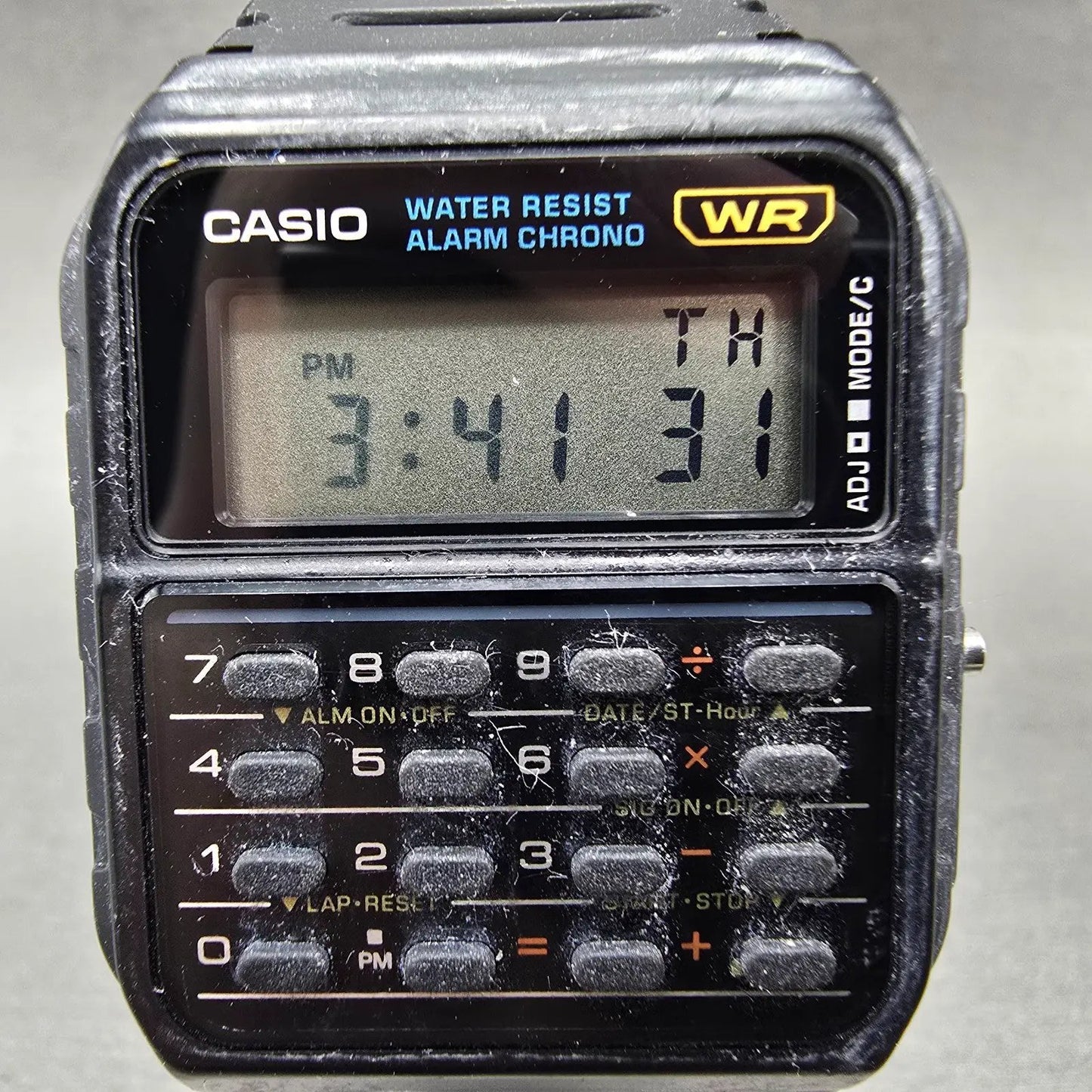 Casio Calculator CA-53W Watch Men 34mm Black Alarm Chronograph New Battery AB1