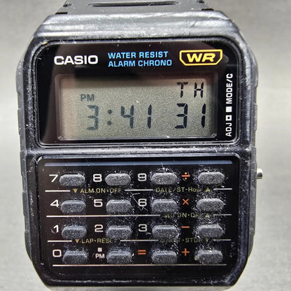 Casio Calculator CA-53W Watch Men 34mm Black Alarm Chronograph New Battery AB1