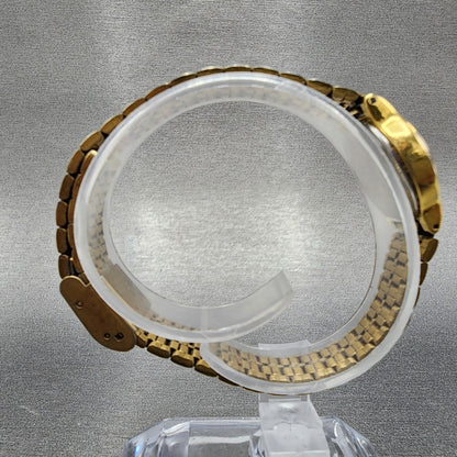 VTG Seiko SX Watch Women 19mm Black Dial Gold Tone Round V401-0281 New Battery