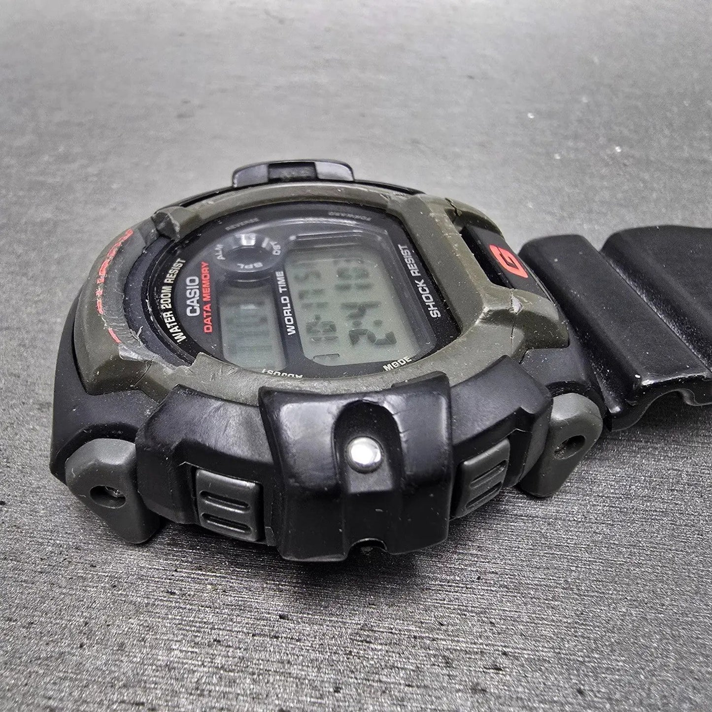 Casio G-Shock G-2200 Watch Men 49mm Black Gray Alarm Chronograph READ New Batt5