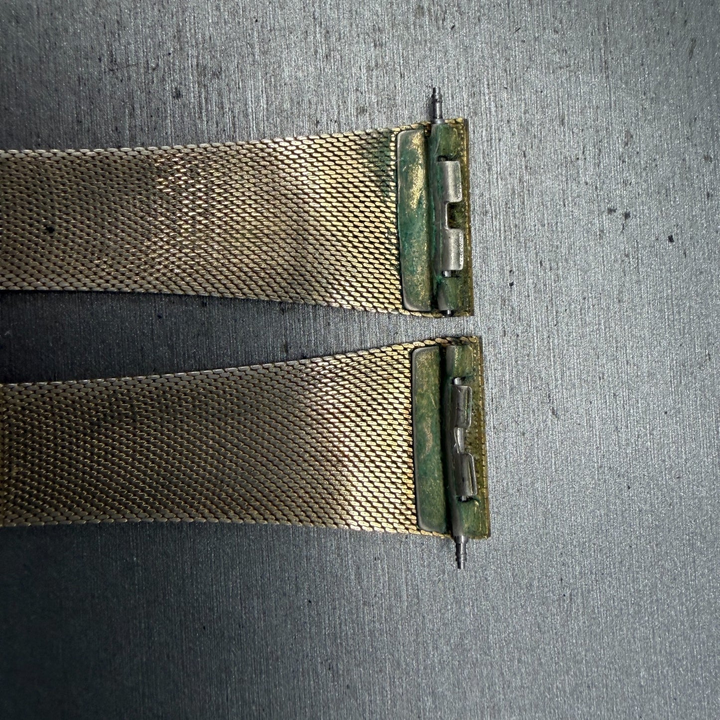 Longines Bracelet 21mm Gold Tone Mesh Duchess USA Vintage Two Piece5