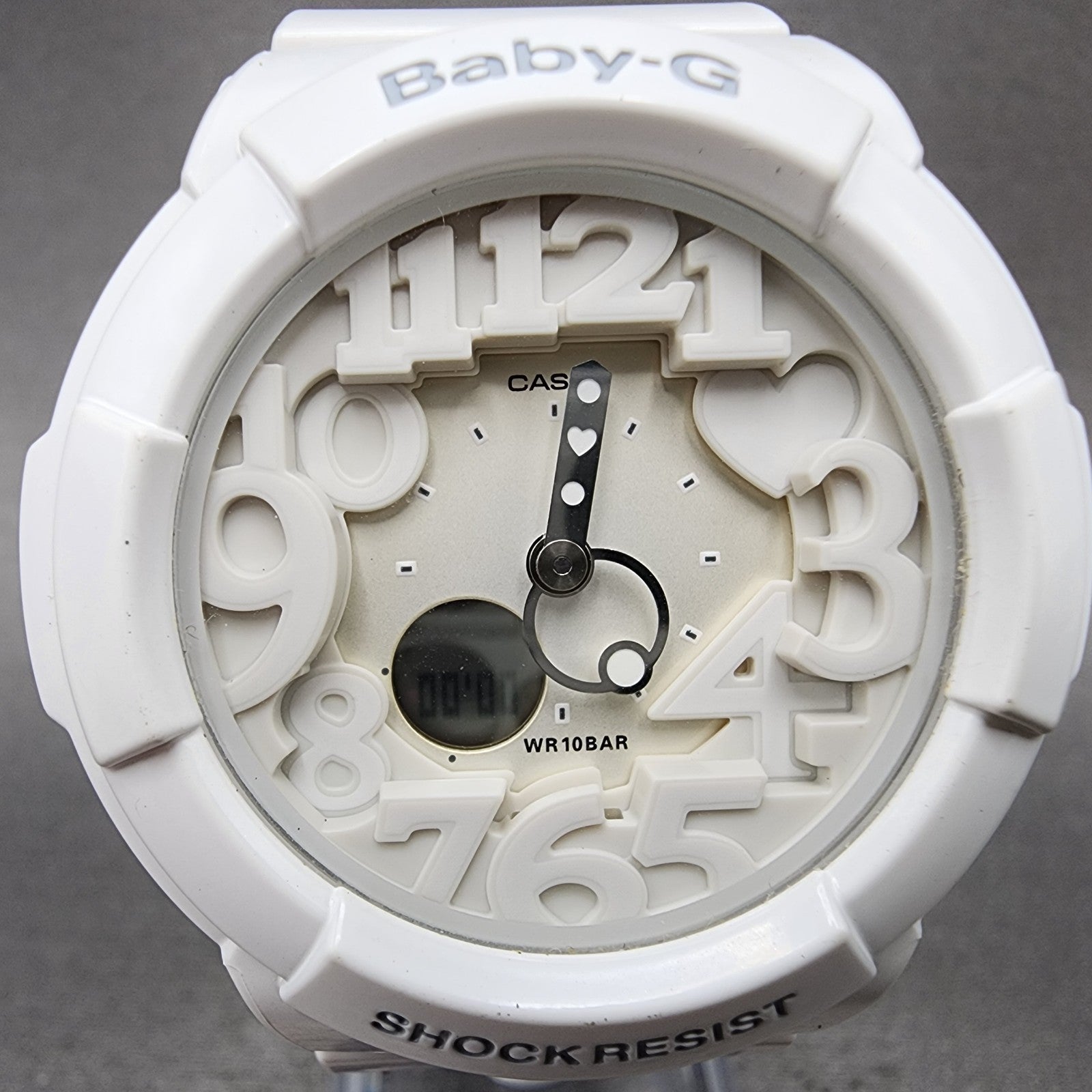 Casio BabyG BGA131 Watch Women 43mm White Tone Analog Digital New Battery1
