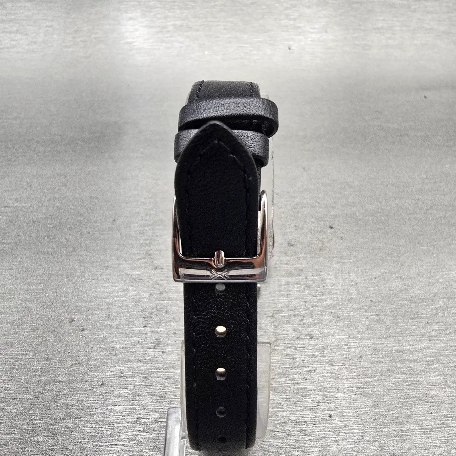 Skagen Watch Women 25mm Black Dial Silver Tone Round 107SSLB New Battery Leather7