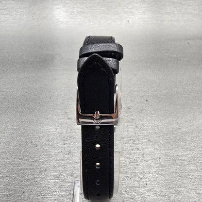Skagen Watch Women 25mm Black Dial Silver Tone Round 107SSLB New Battery Leather7