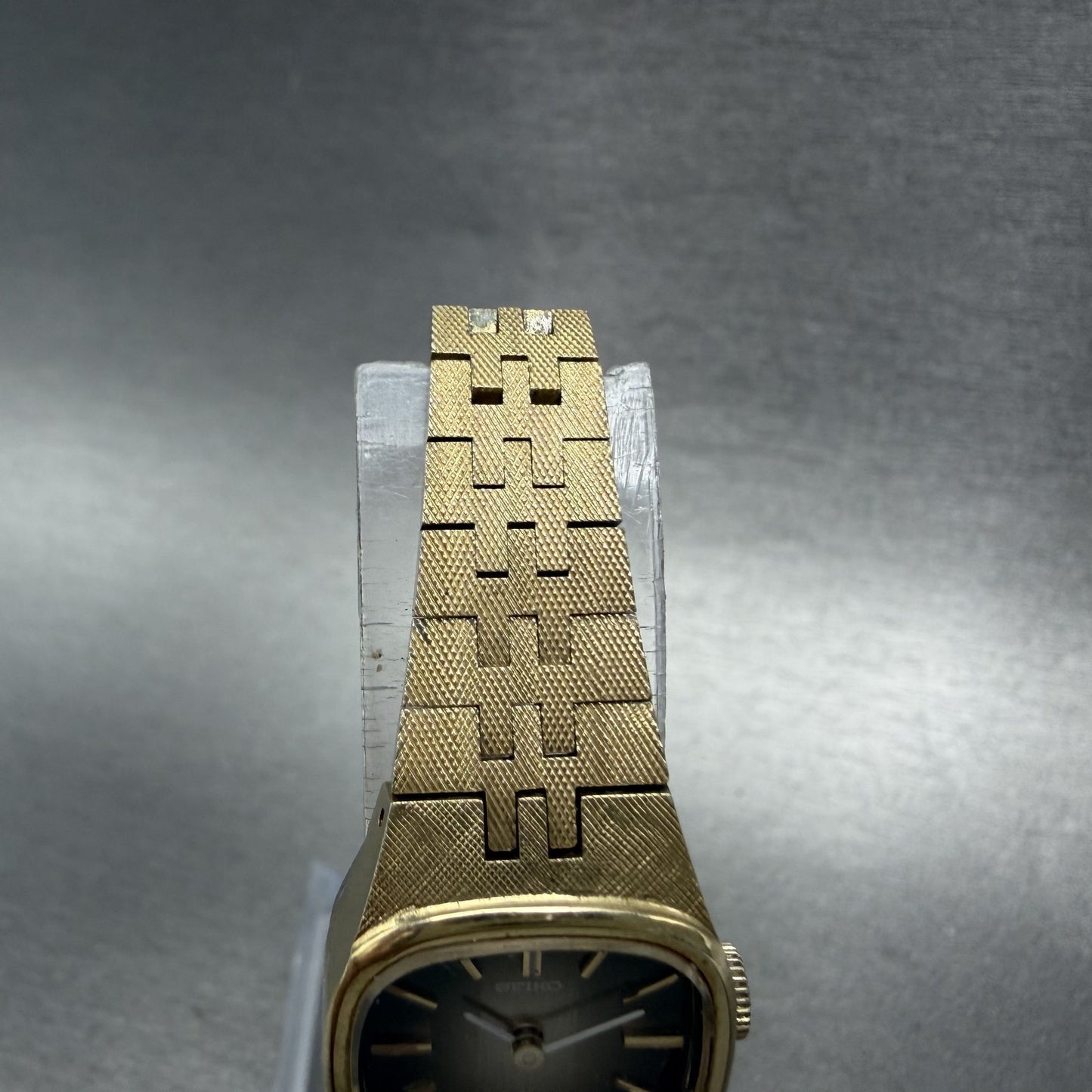 Seiko Watch Women 19mm Brown Dial Gold Tone Rectangle Manual Wind Runs 11-39494
