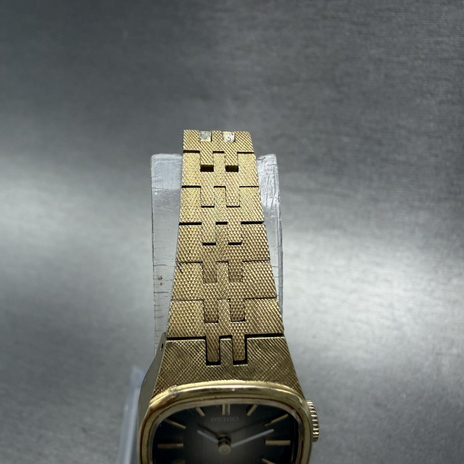 Seiko Watch Women 19mm Brown Dial Gold Tone Rectangle Manual Wind Runs 11-39494