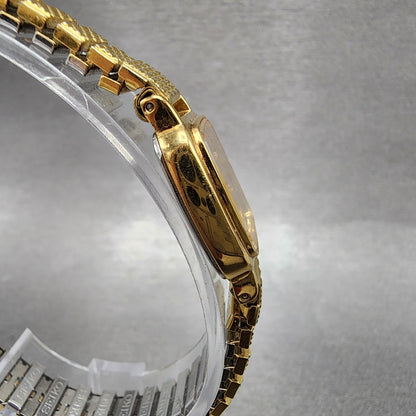 Seiko Watch Women 18mm Champagne Dial Gold Tone Rectangle 1N005K29 New Battery3