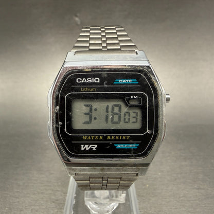 Casio B-614W Watch Men 34mm Digital Silver Tone Octagon Date New Battery0