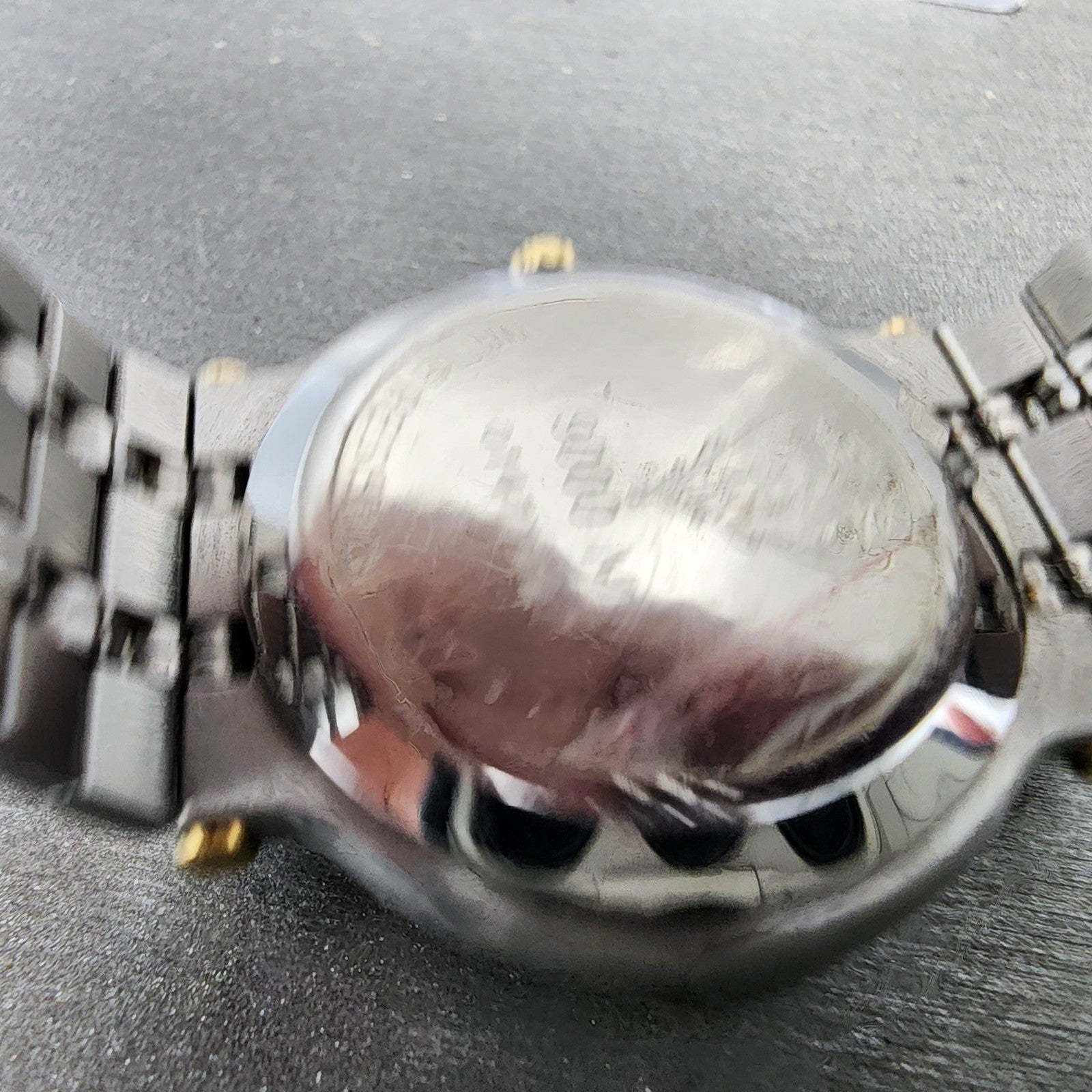 Gucci 9000M Watch Men 32mm Cream Dial Two Tone Date Round Bracelet New Battery9
