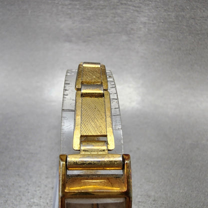 Seiko Venus Tank Watch Women 15mm Silver Dial Gold Plated Rectangle Manual Wind4