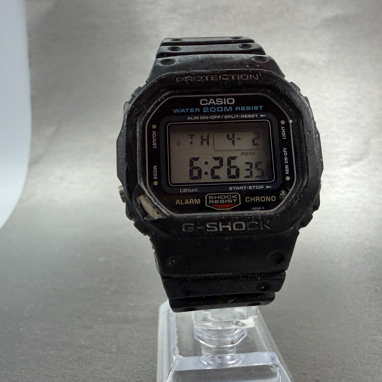 Casio DW-5600 Watch Men 37mm Black Digital Alarm Chrono 901 New Battery VTG AB5