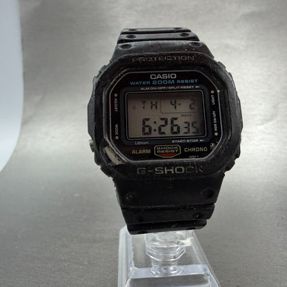 Casio DW-5600 Watch Men 37mm Black Digital Alarm Chrono 901 New Battery VTG AB5