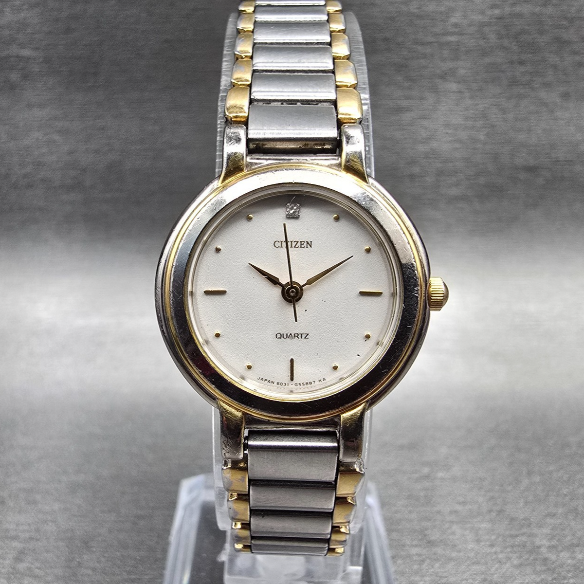 Citizen Watch Women 24mm White Dial Two Tone Round 6031-G11840 New Battery0