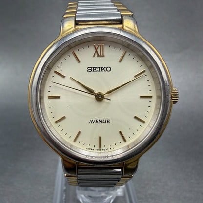 Seiko Avenue Watch Men 31mm Champagne Dial Two Tone Round 7N01-6F50 New Battery0