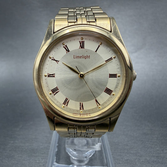 Rioch Limelight Watch Unisex 32mm Champagne Dial Gold Tone Round New Battery0