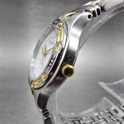Wittnauer Laureate Watch Women 25mm White Dial Two Tone Date Round New Battery K2