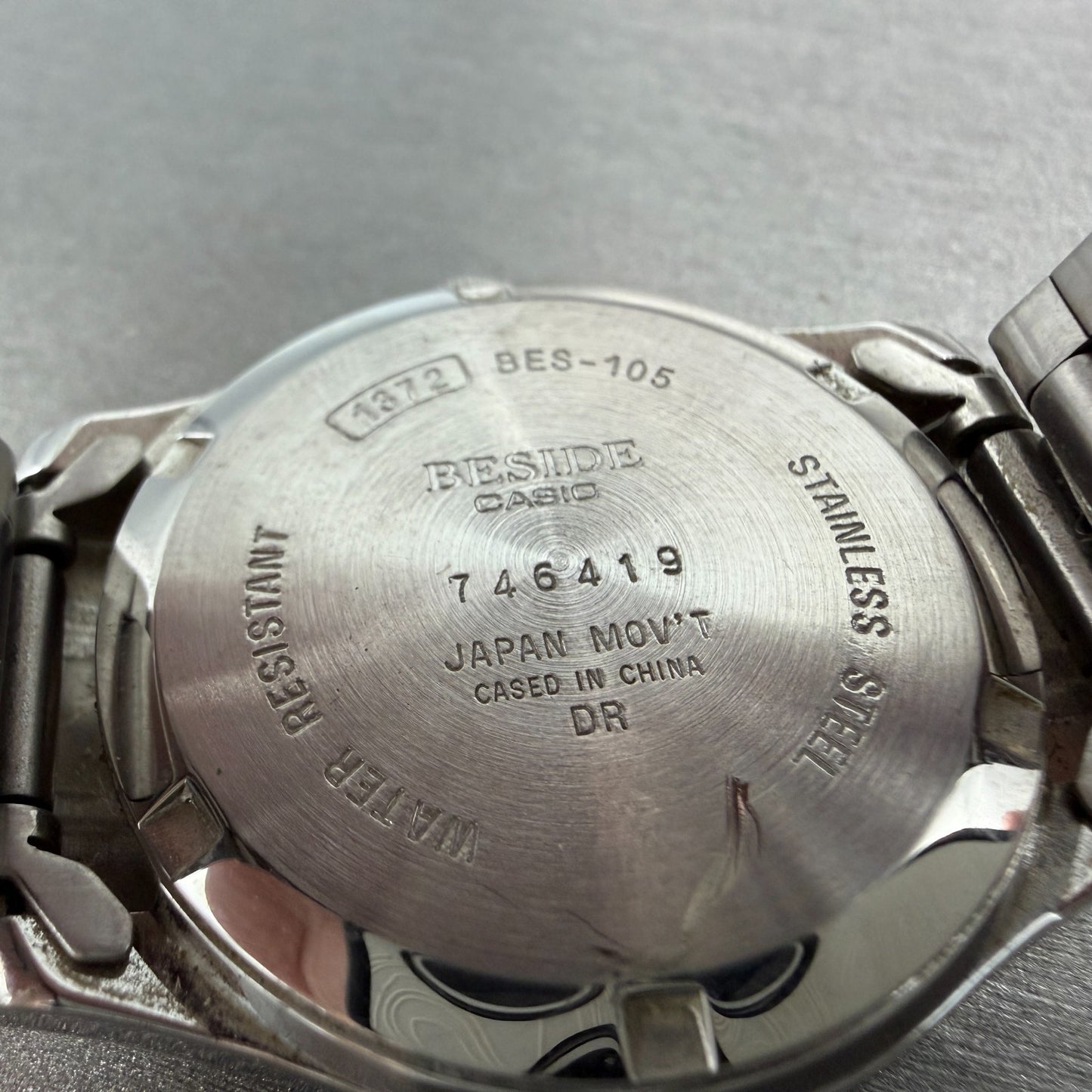 Casio Beside Watch Men 35mm Silver Dial Steel Daydate Round BES-105 New BatteryA9