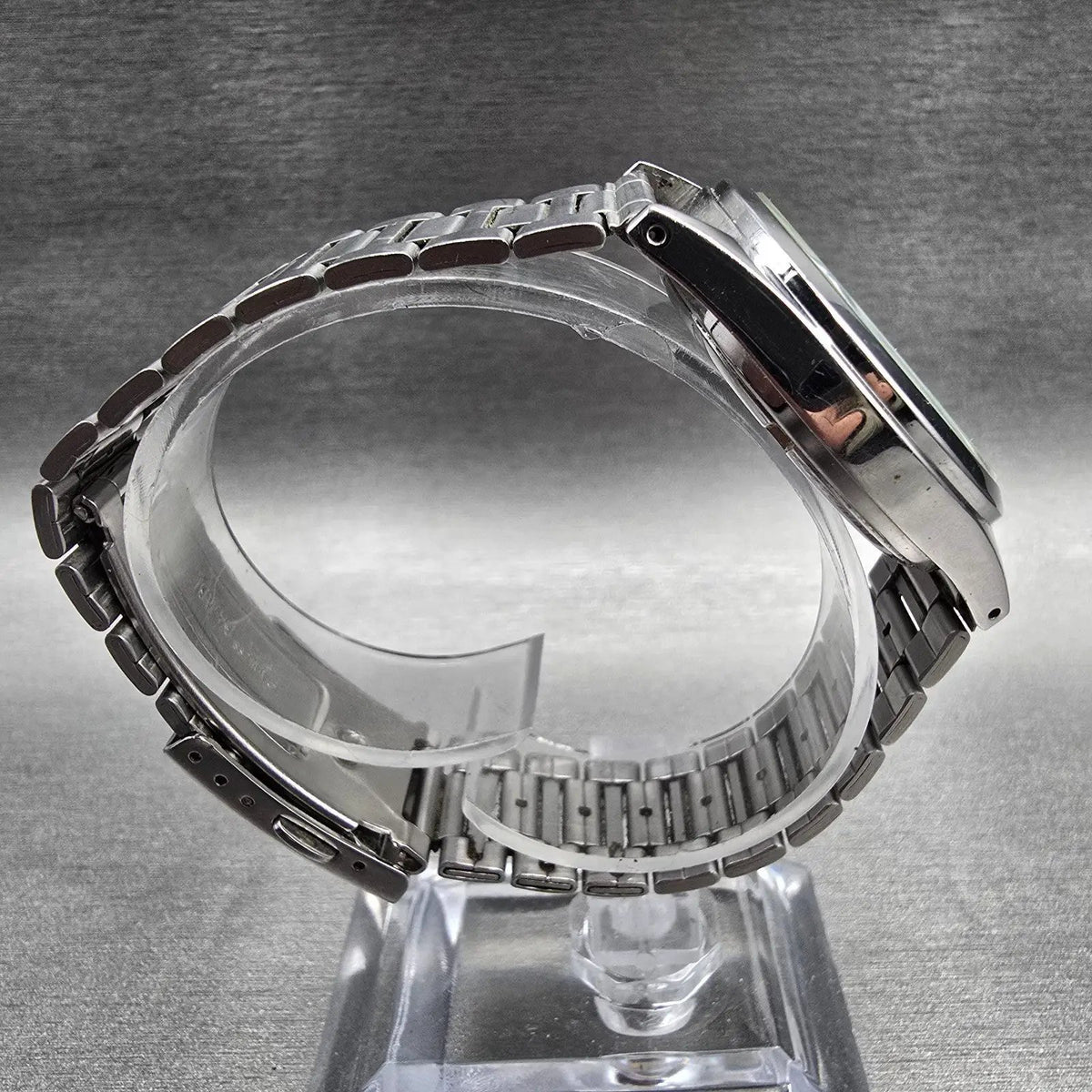 Seiko Alba Watch Men 34mm Silver Dial Silver Daydate 7N33-K002 New Battery Jp238
