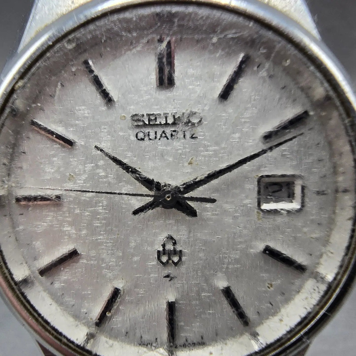 Seiko Watch Men 36mm White Dial Silver Tone Date Round 0842-8070  PARTS2