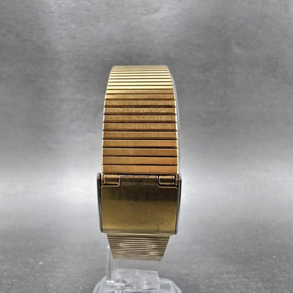Seiko Tank Watch Men 25mm Champagne Dial Gold Tone Rectangle 6530-5479 PARTS VTG8