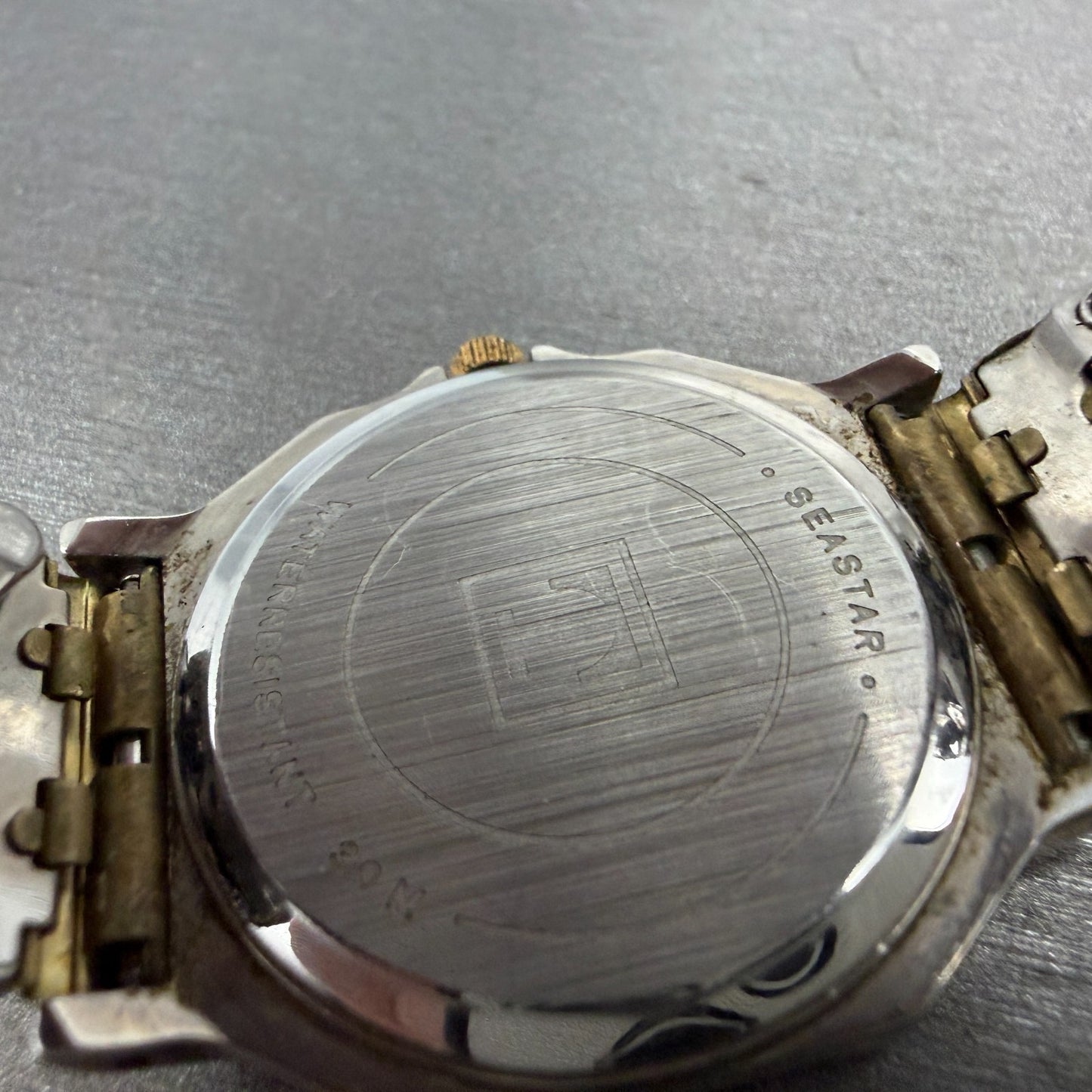 Tissot Seastar Watch Men 30mm White Dial Two Tone Date Octagon PARTS10