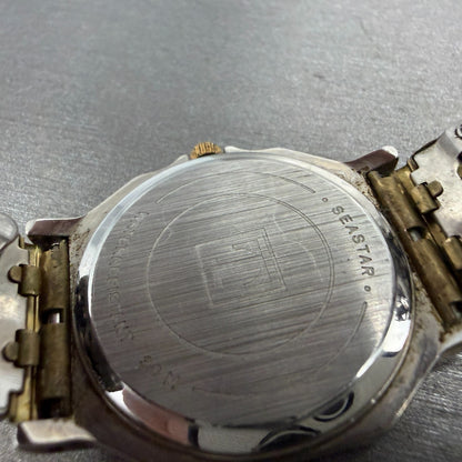 Tissot Seastar Watch Men 30mm White Dial Two Tone Date Octagon PARTS10
