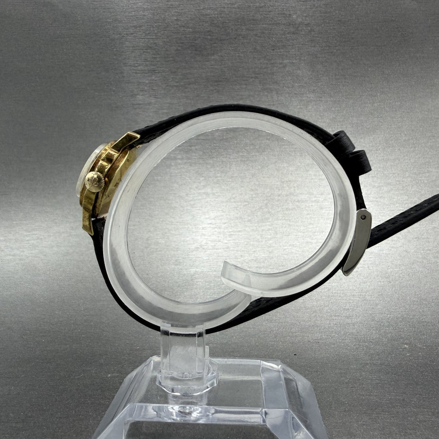 Borel kaleidoscope Watch Women 20mm Black Dial Gold Plated Manual Wind Runs VTG6
