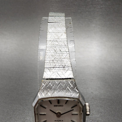 Seiko Watch Women 19mm Silver Dial Silver Tone Manual Octangon 17-3430 Runs