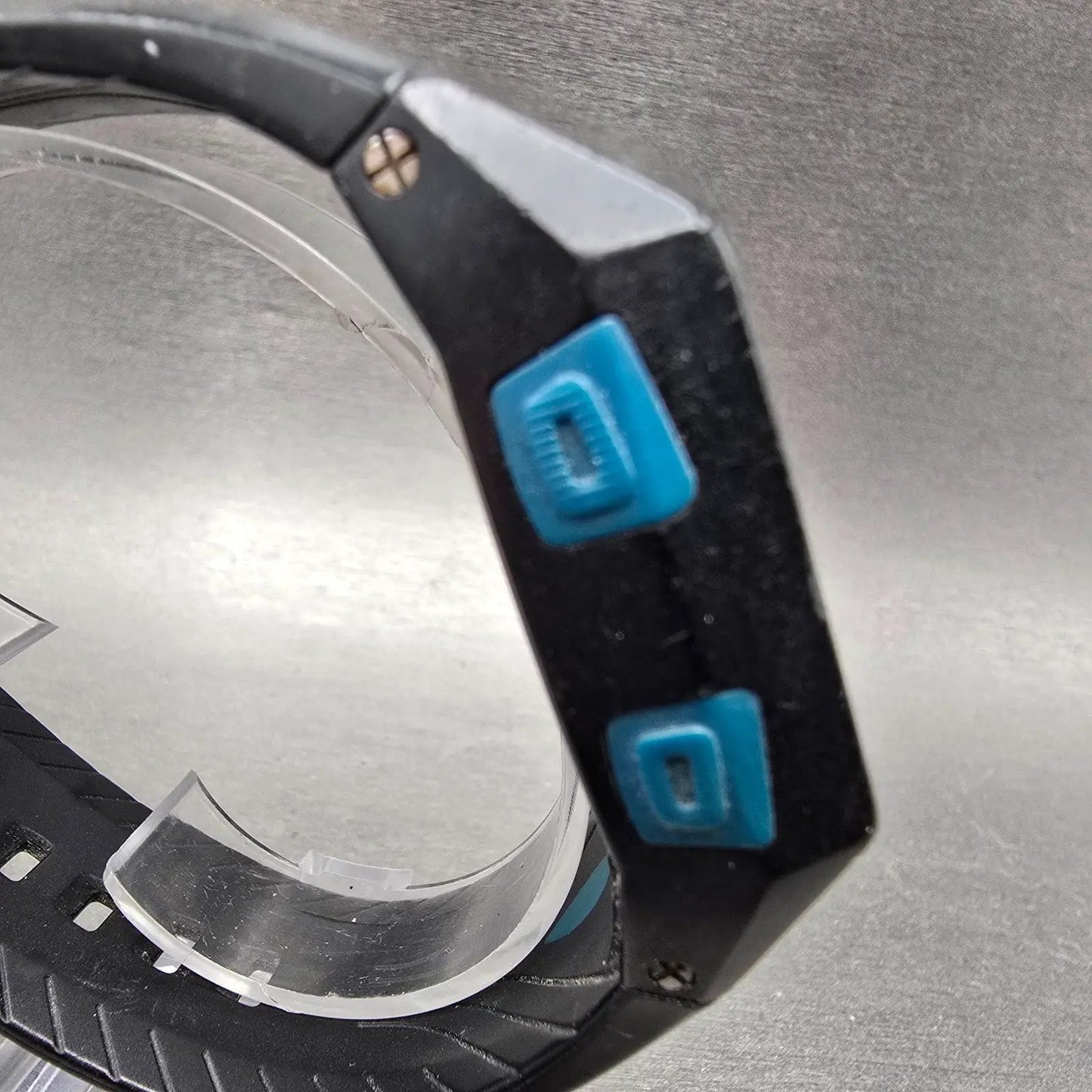 Nixon Lodown Watch Men 41mm Black Blue Digital Rectangle RUSTED!!! PARTS4