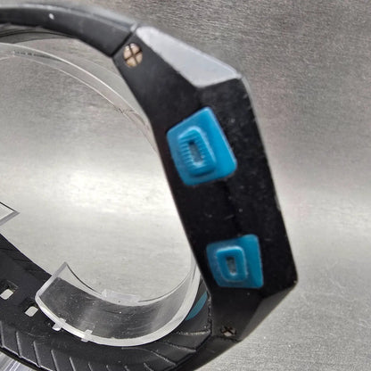 Nixon Lodown Watch Men 41mm Black Blue Digital Rectangle RUSTED!!! PARTS4