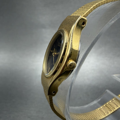 Citizen CQ Watch Women 17mm Black Dial Gold Tone Oval 5930-S25350 New BatteryBHG2