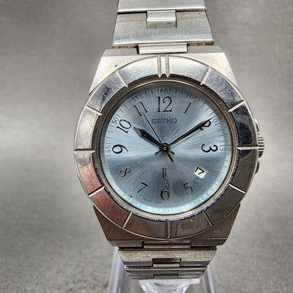 Seiko Watch Women 28mm Blue Dial Silver Tone Date 7N820620 Lukia  New Battery0