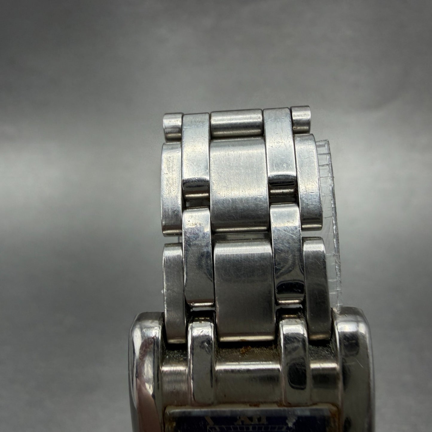 Cyma Tank Watch Women 20mm Blue Dial Silver Tone Rectangle 730 New Battery4
