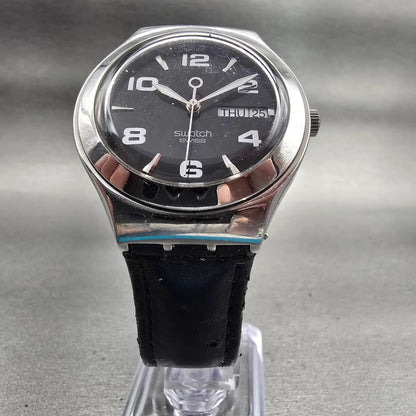 Swatch IRONY Feature Steel Watch Men Black Dial Steel DaydateYGS737 New Battery5