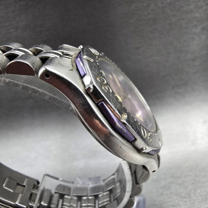 Seiko Scuba Watch Men 36mm Purple Dial Silver Date Round 7N35-6010 New Battery3