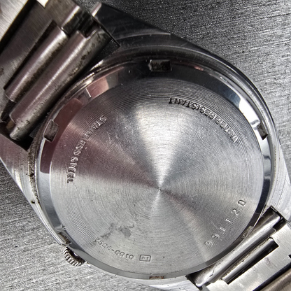 Seiko Alba Watch Men 35mm Silver Dial Silver Tone Daydate Y504-0010 New Battery10
