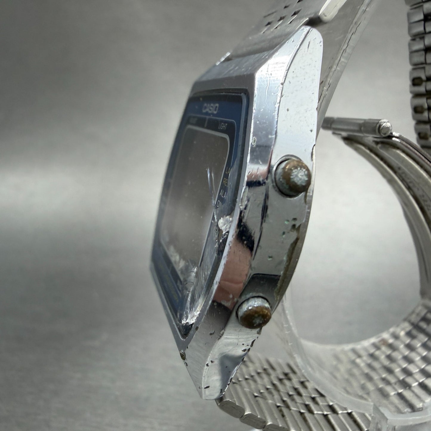 Casio AA-84 103 Watch Men 36mm Digital Silver Tone Alarm Chrono VTG PARTS3