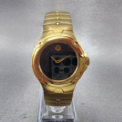 Movado Sports Edition Watch Women 27mm Black Dial Gold Tone Round 88.G4.18511