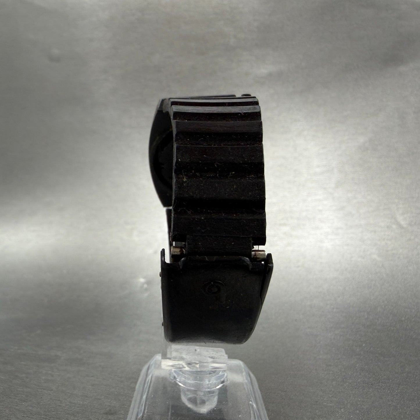 Texas Instruments Red Led Watch Men 31mm Black Silver Tone Round NO BACK PARTS8