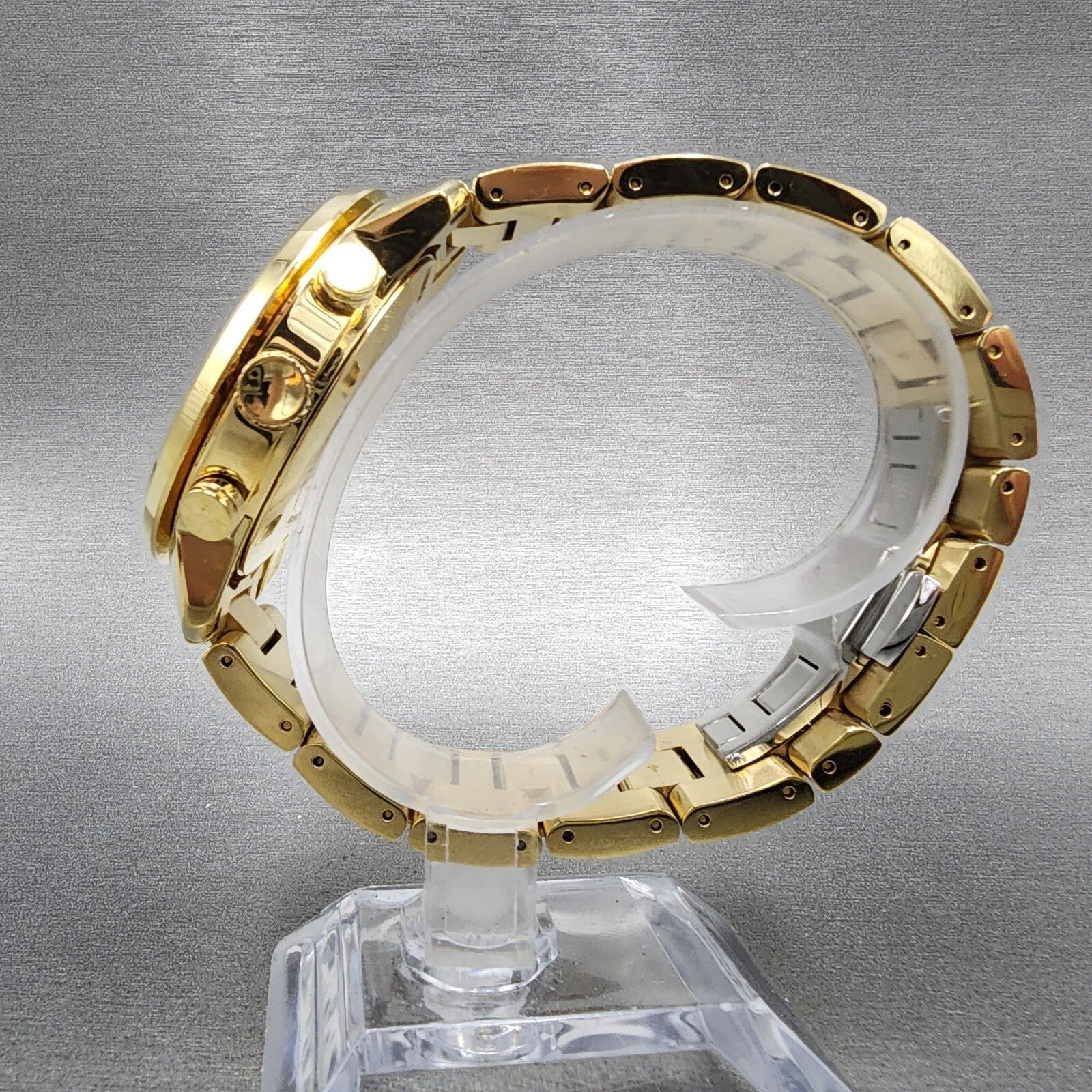 Movado Bold Chronograph Watch Men 44mm Gold Dial Gold Tone Round 3600278 New Bat6