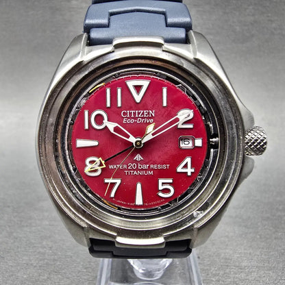 Citizen Eco-Drive GMT Watch Men 40mm Red Dial Silver Tone date B876-H25543 PARTS2