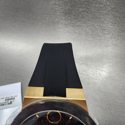 Movado Bold Fusion Watch Men 42mm Black Dial Gold Tone Date Resin Band 3600850