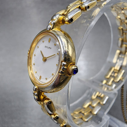 Citizen Sylph Watch Women 19mm White Dial Gold Tone Round 2200241797 New Batt2