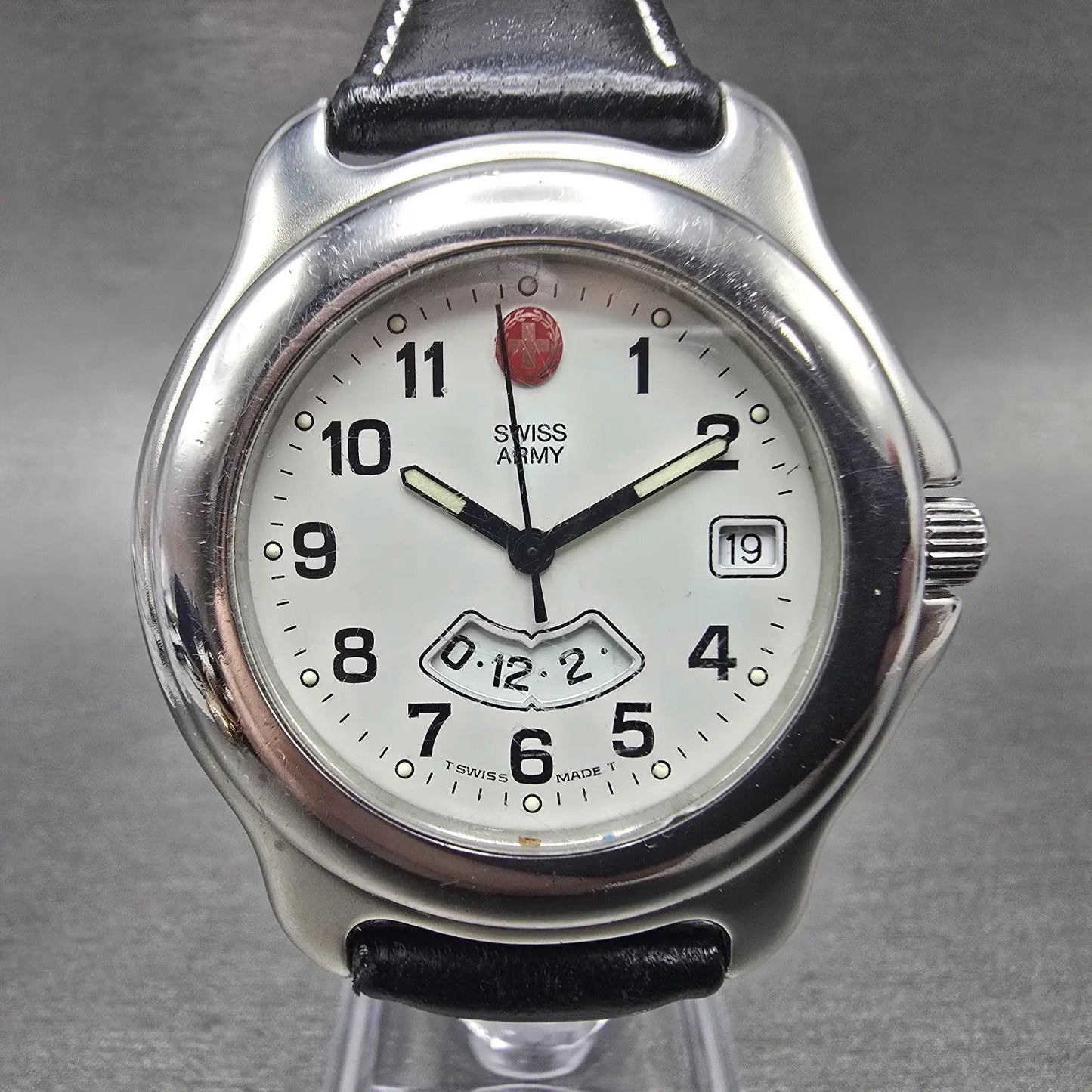 Victorinox Swiss Army Officers Dual Time Watch Men 40mm White Dial Steel New Bat0