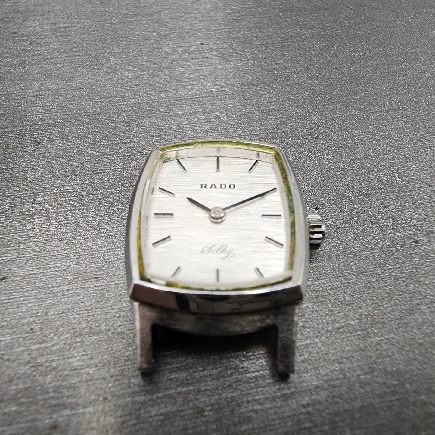 Rado Silky Tank Watch Women 18mm Silver Dial Steel Rectangle Manual Wind PARTS3