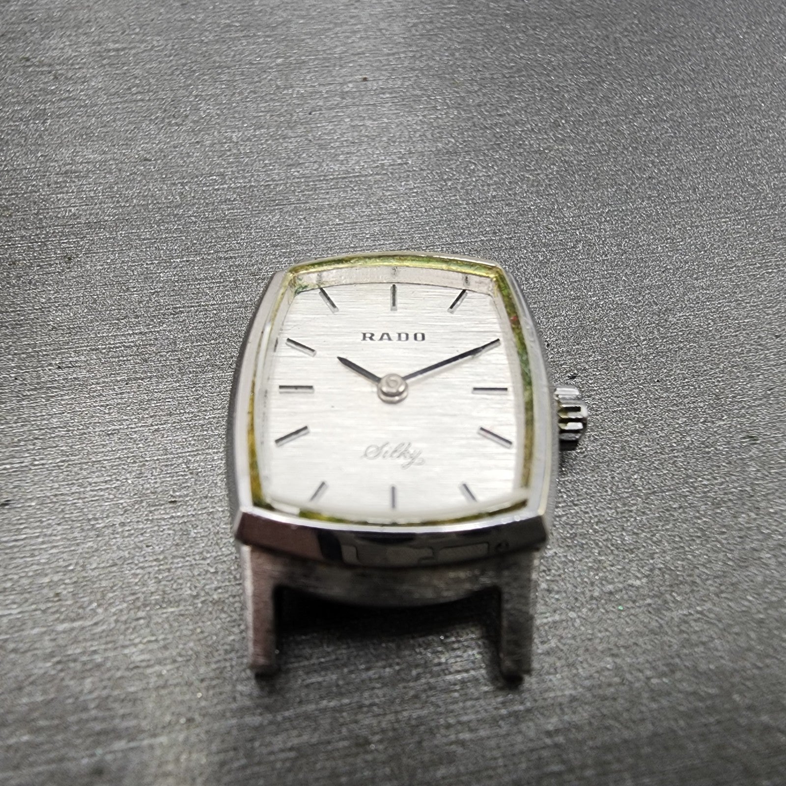 Rado Silky Tank Watch Women 18mm Silver Dial Steel Rectangle Manual Wind PARTS3