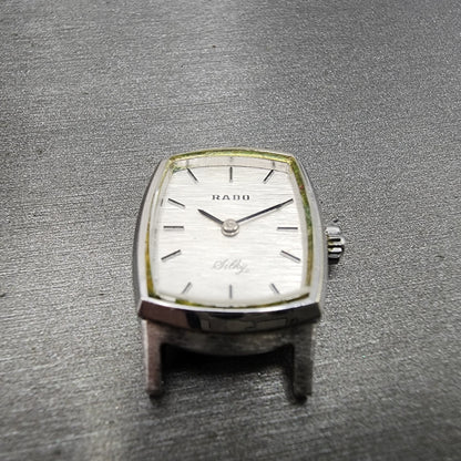 Rado Silky Tank Watch Women 18mm Silver Dial Steel Rectangle Manual Wind PARTS3