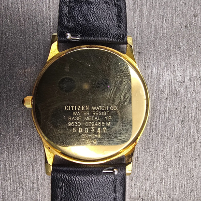 Citizen Watch Men 31mm White Dial Gold Tone Round 9630-079485 New Battery VTG10