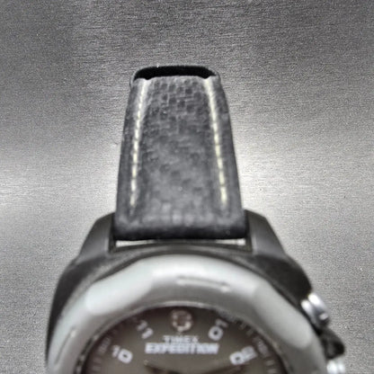 Timex Expedition Watch Men 41mm Gray Dial Black Analog Digital Alarm Chrono Runs4